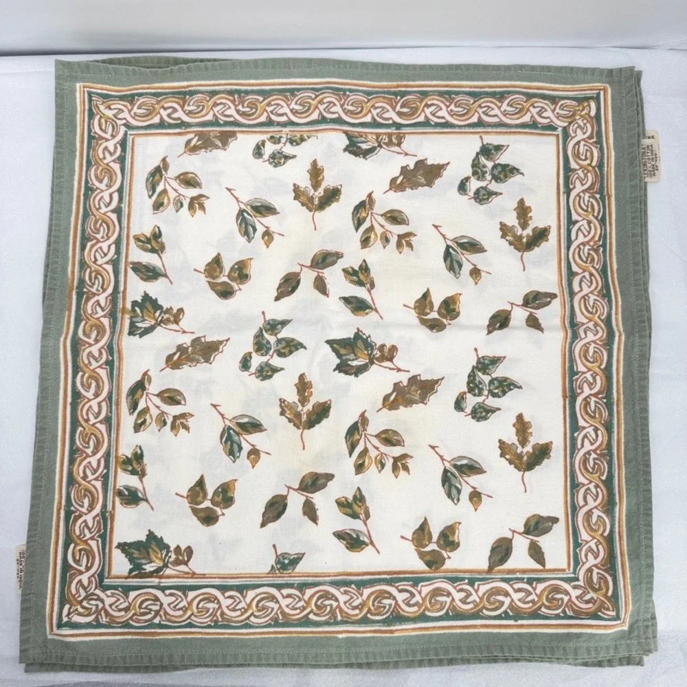 Pomegranate Cloth Napkins Set of 4 Leaf Foliage Print Fall Table Decor Cotton